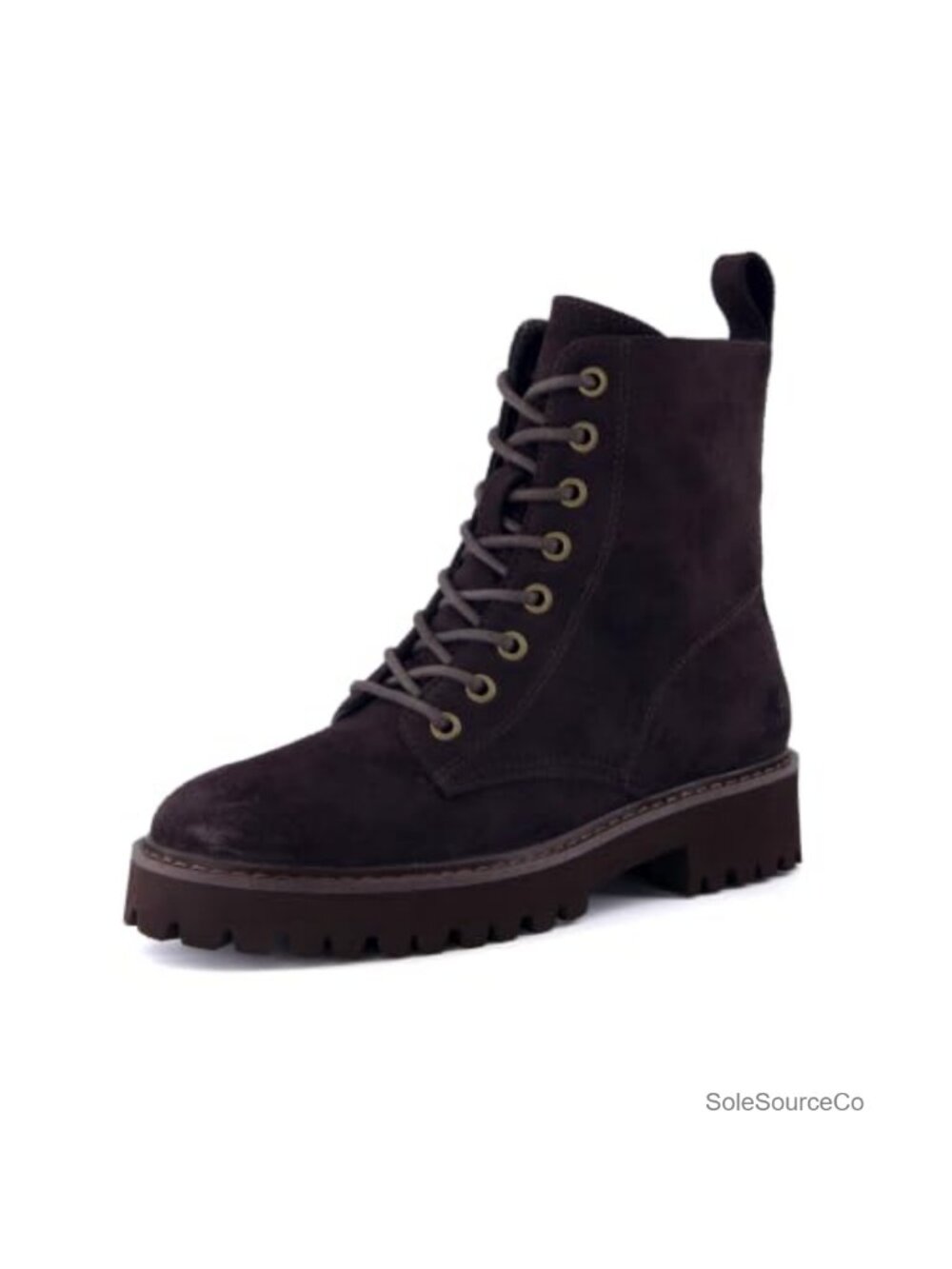 Vegan Leather Combat Boots Ankle Side Zip Lug Sole Block Heel Women